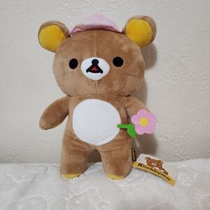 Rilakkuma Holding Flower Plush Happy Picnic